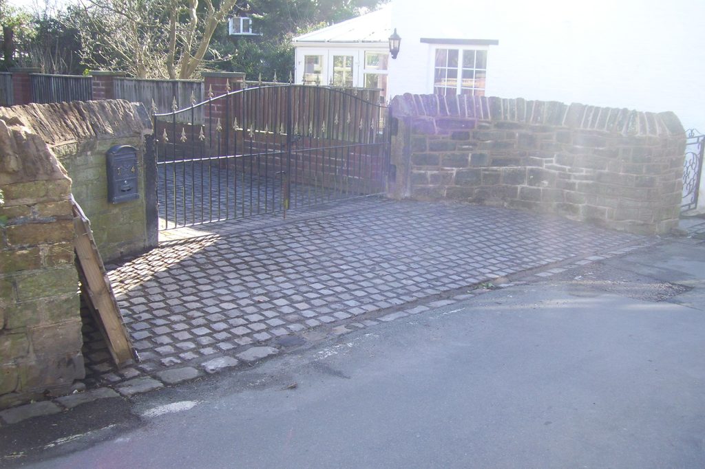 Natural stone driveway entrance