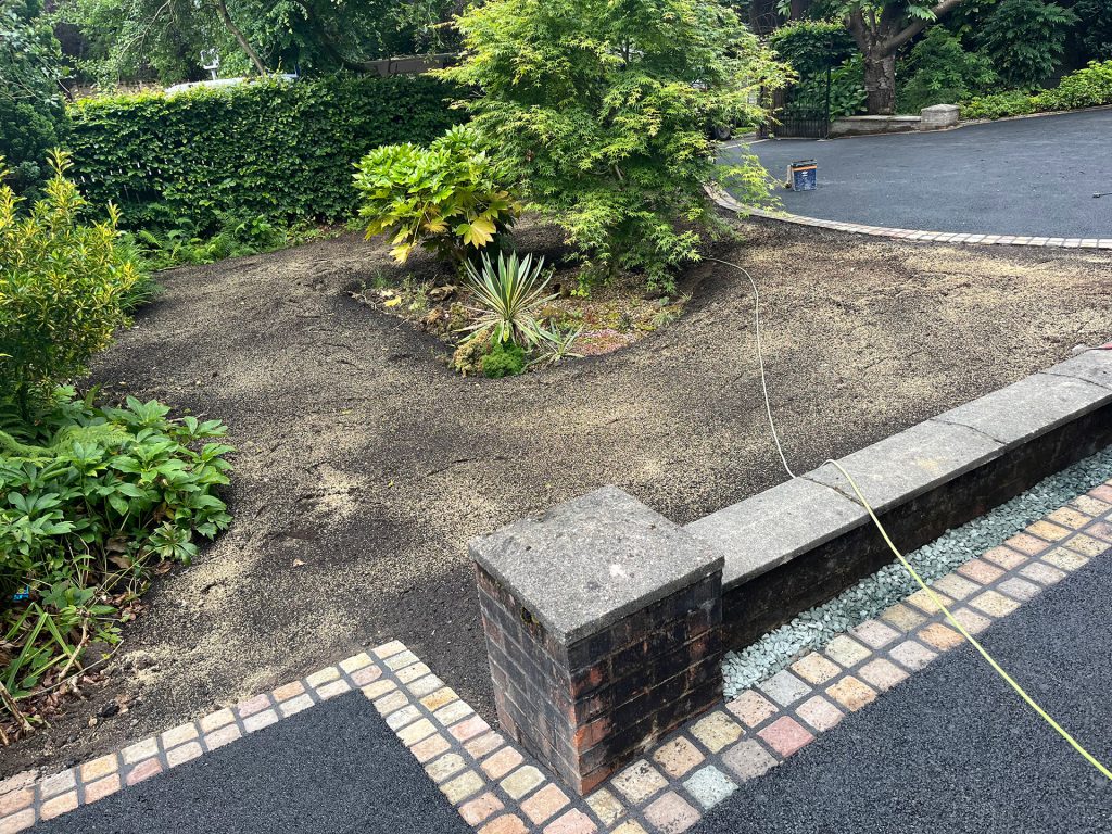 Garden bed ready for grass turf