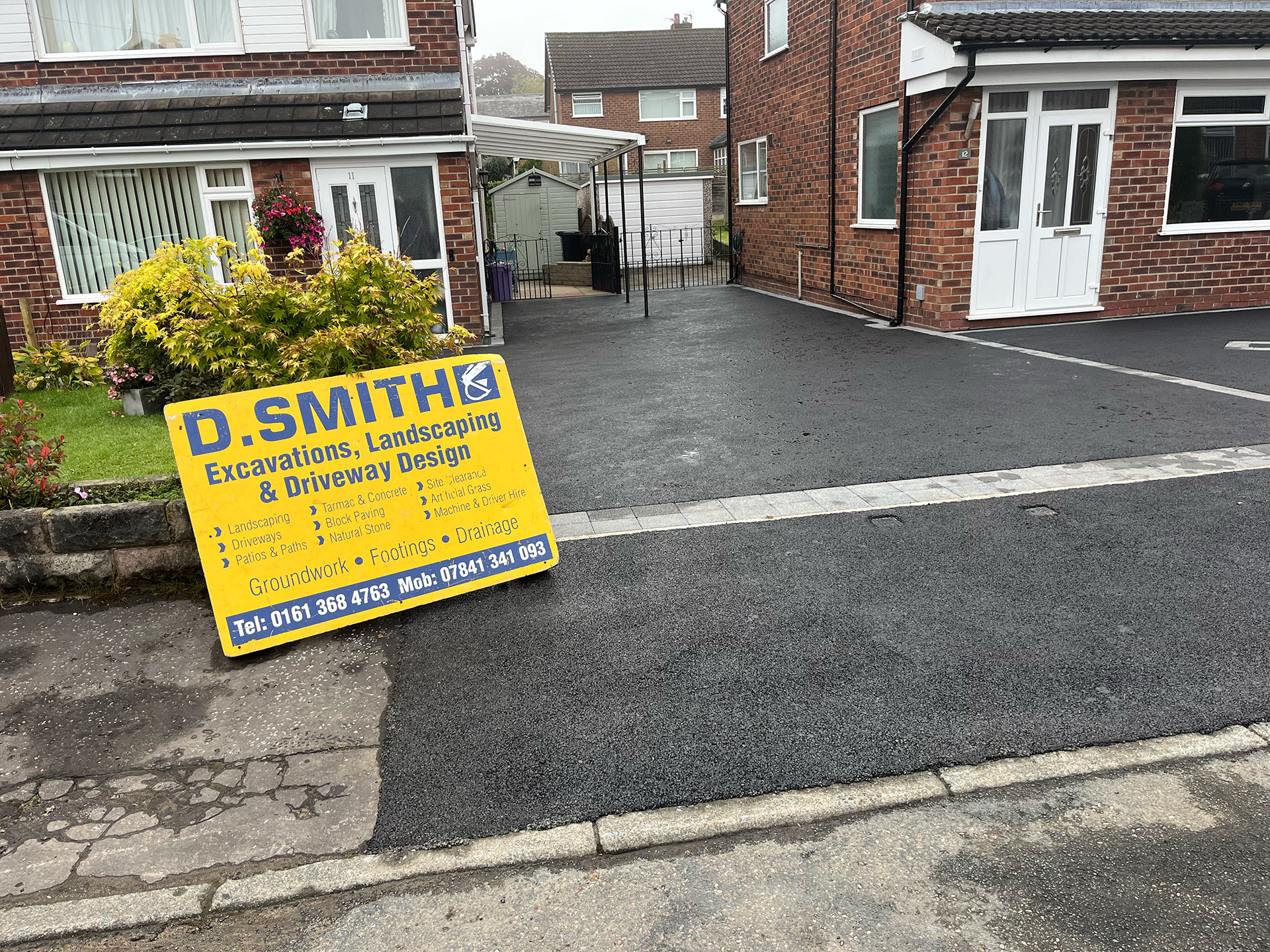 IMG_0453 Tarmac driveway frontage with a granite paved border, Compstall Road Romiley