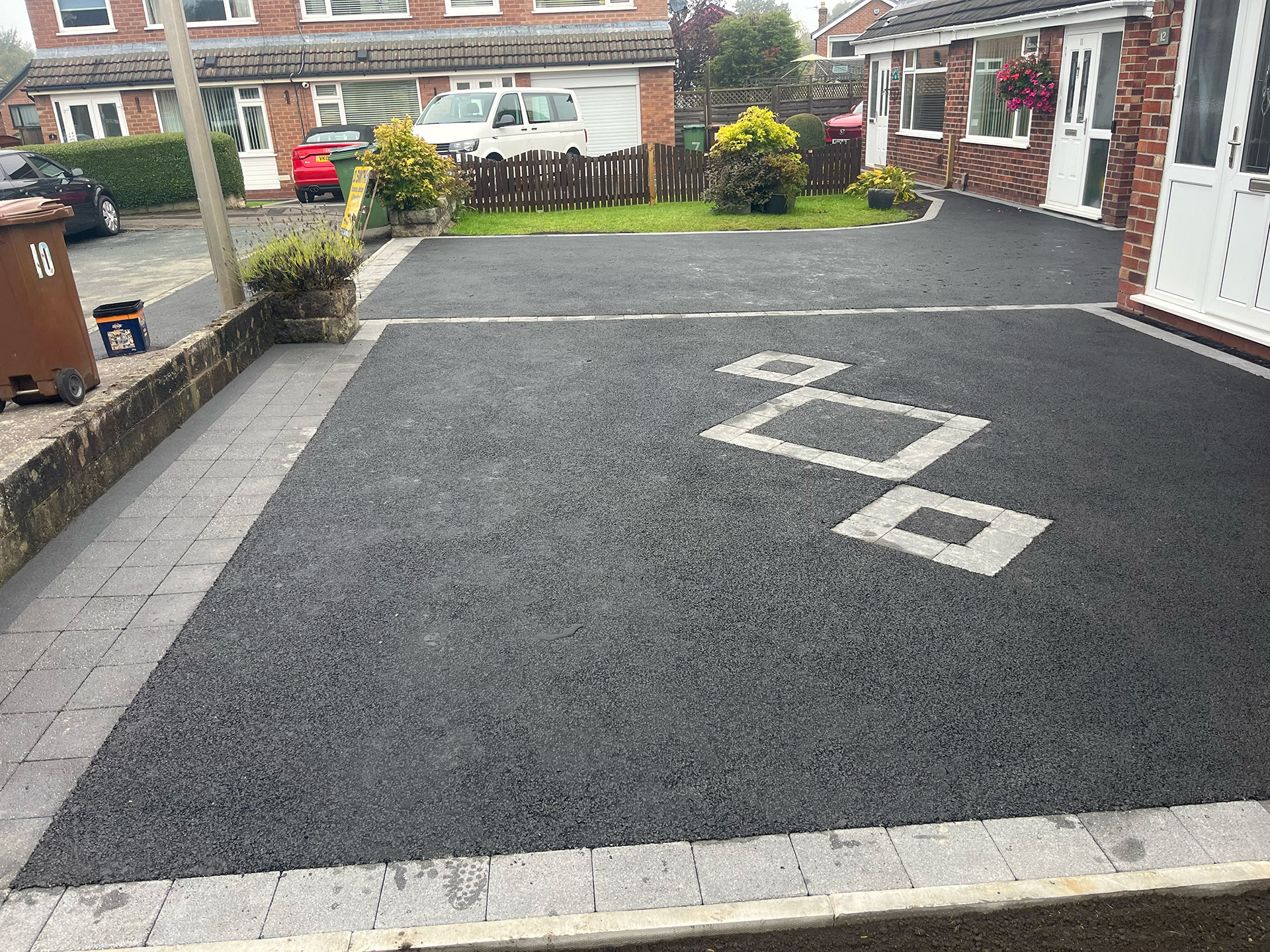 IMG_0456 Tarmac driveway frontage with a granite paved border, Compstall Road Romiley
