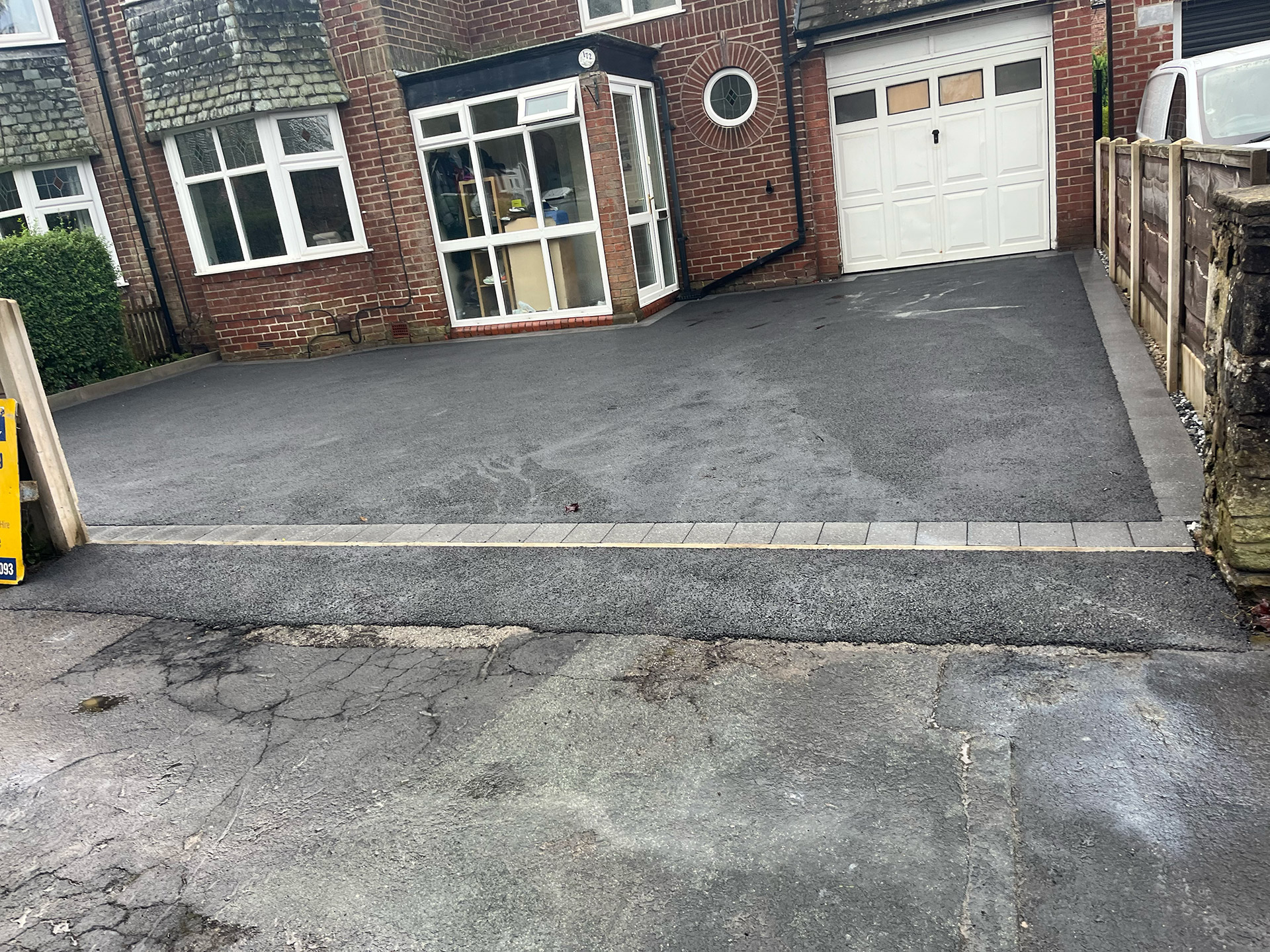 IMG_0471 Tarmac driveway frontage with a granite paved border, Compstall Road Romiley